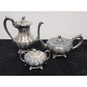Melon Community Silverplate Coffee Tea Serving 3PC Set